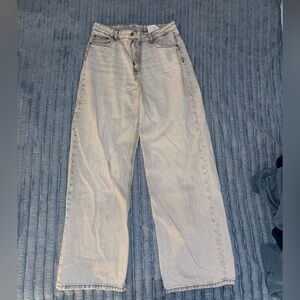 Zara Women's Gray Wide Leg Jeans